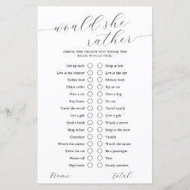 Zou ze liever kalligrafie Vrijgezellenfeest spel