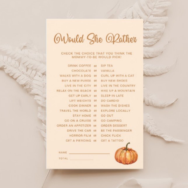 Zou ze liever klein pompoen Baby shower spel (Creator heeft geüpload)