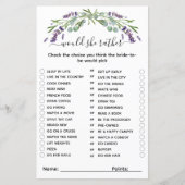 Zou ze liever lavendel vrijgezellenfeest spel (Voorkant)