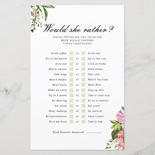 Zou ze liever Margarita Mexicaanse bruidsspel (Voorkant)