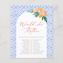 Zou ze liever Oranje Spritz Vrijgezellenfeest spel