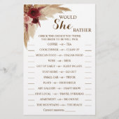 Zou ze liever Pampas-Vrijgezellenfeest-spelkaart h Flyer (Voorkant)