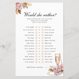 Zou ze liever parels prosecco bruids spel