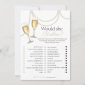 Zou ze liever Pearls Prosecco Bridal spel kaart (Voorkant)