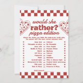 Zou ze liever pizza vrijgezellenspel kaart (Voorkant)