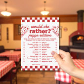 Zou ze liever pizza vrijgezellenspel kaart