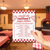 Zou ze liever pizza vrijgezellenspel kaart