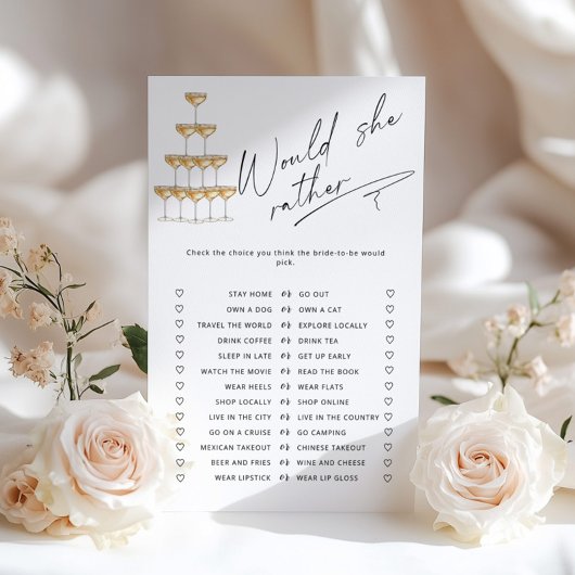 Zou ze liever Prosecco Vrijgezellenfeest spel