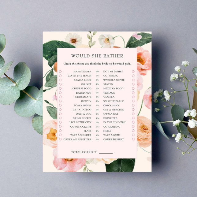 Zou ze liever | roze perzik bloemig Vrijgezellenfe (Creator heeft geüpload)