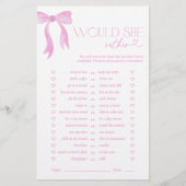 Zou ze liever roze strik Vrijgezellenfeest spel (Voorkant)