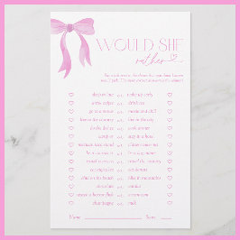 Zou ze liever roze strik Vrijgezellenfeest spel