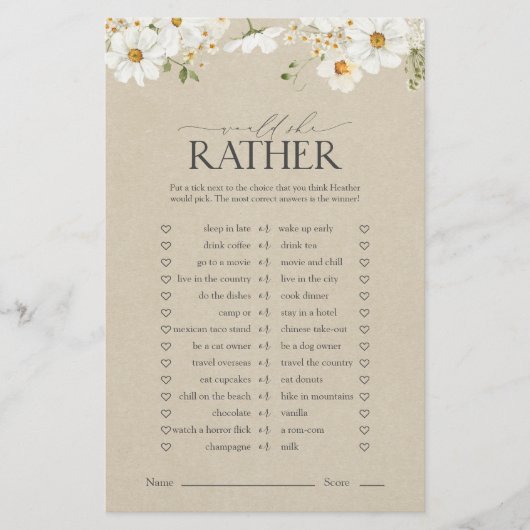 Zou ze liever rustieke Daisy Vrijgezellenfeest spe (Voorkant)