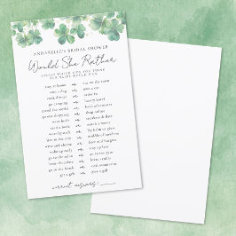 Zou ze liever Shamrock Vrijgezellenfeest spel