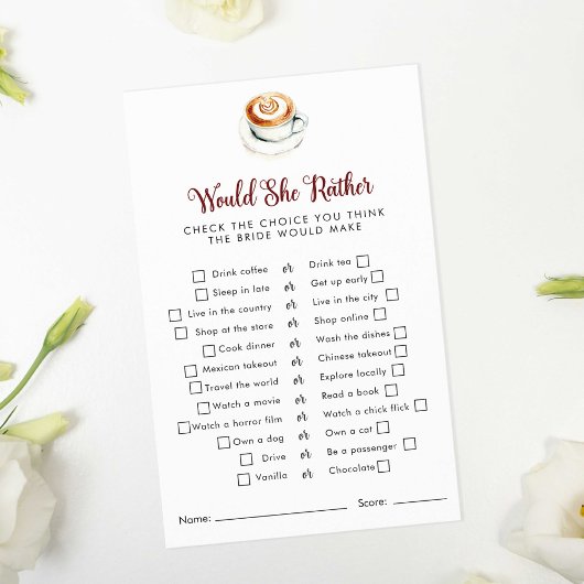 Zou ze liever spel Vrijgezellenfeest latte liefde  Flyer