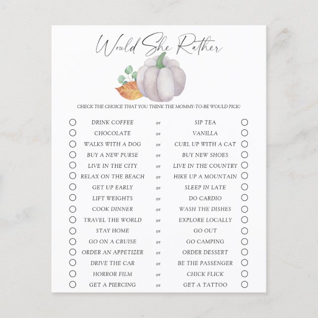 Zou ze liever spel - Witte pompoen - (Voorkant)