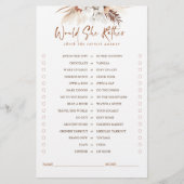 Zou ze liever Terracotta Floral Bridal Game willen (Voorkant)