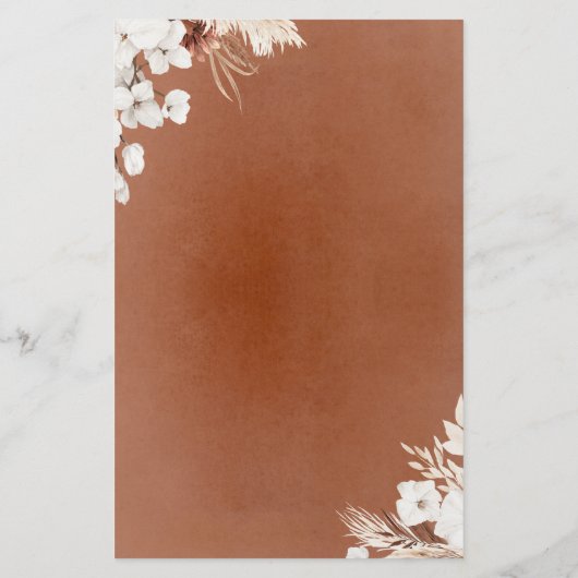 Zou ze liever Terracotta Floral Bridal Game willen (Achterkant)