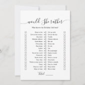 Zou ze liever verjaardagsfeestje spel Kaart (Voorkant)