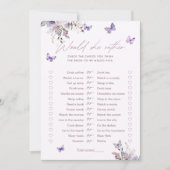 Zou ze liever vlinder Vrijgezellenfeest spel Kaart (Voorkant)