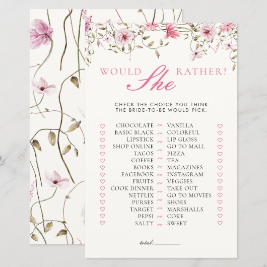 Zou ze liever vlinders bloemig Vrijgezellenfeest (Voorkant / Achterkant)