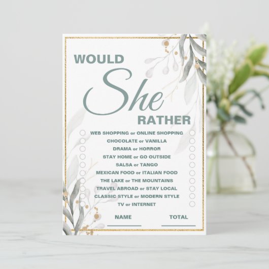 Zou ze liever Vrijgezellenfeest aanzetten om te sp Kaart (Staand voorkant)