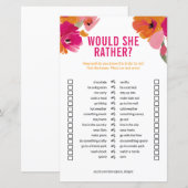  'zou ze liever' Vrijgezellenfeest spel (Voorkant / Achterkant)