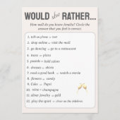 Zou ze liever? Vrijgezellenfeest spel met foto Advieskaart (Voorkant)