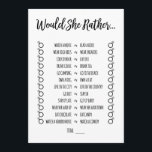 Zou ze liever Vrijgezellenfeest spelen? Programmakaart<br><div class="desc">Dit spel is de perfecte manier om gasten te houden op een vrijgezellenfeest of een andere bruiloft.</div>