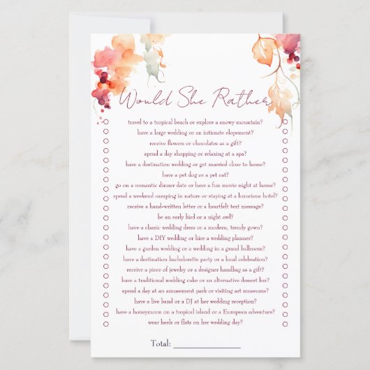 Zou ze liever wijnmakerij vrijgezellenfeest spel (Voorkant)