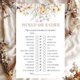 Zou ze liever wilde bloem Vrijgezellenfeest spel