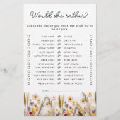 Zou ze liever wilde bloem Vrijgezellenfeest spel (Voorkant)