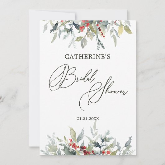 Zou ze liever winterbessen gebladerte bruidsspel kaart (Achterkant)