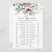 Zou ze liever winterbessen gebladerte bruidsspel kaart (Voorkant / Achterkant)