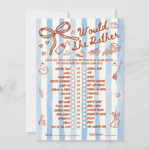 Zou Zij Liever Baby Shower Spel in Blauw