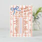 Zou Zij Liever Baby Shower Spel in Rood Blauw (Staand voorkant)