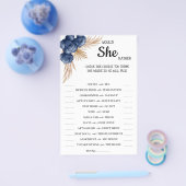 Zou zij liever BlueFlower Bruiloft GameCard Flyer (Enkel)