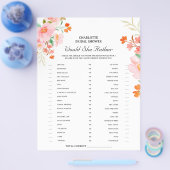 Zou zij liever Bruidsfeest spel Bloemen Flyer (Enkel)