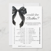 Zou zij liever bruidsfeest spelkaart met strik kaart (Voorkant)