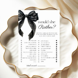 Zou zij liever bruidsfeest spelkaart met strik kaart