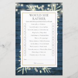 Zou Zij Liever Bruidsfeest Thee Feestje Spel