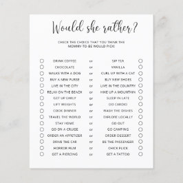 Zou Zij Liever Minimalistische Baby Shower Spel