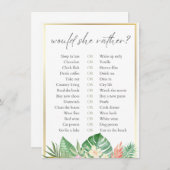 Zou Zij Liever Tropisch Bruidsbadspel Informatiekaartje (Voorkant / Achterkant)