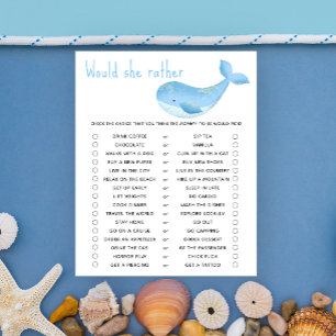 Zou zij liever - walvis babyshower spel