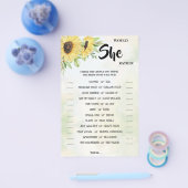 Zou Zij Liever Zonnebloem Bruidsdiner Spelkaart Flyer (Enkel)