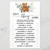 Zouden ze liever Beer Greenery Shower Game-kaart Flyer (Voorkant)