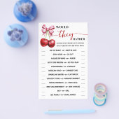 Zouden ze liever Cherry Coquette Shower Game Kaart (Enkel)