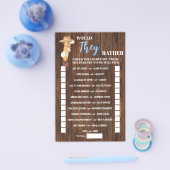 Zouden ze liever Cowboy Baby shower Game Card hebb Flyer (Enkel)
