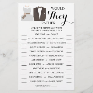 Zouden ze liever een Bride- en Groom-schoenenkaart Flyer