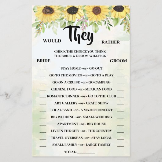 Zouden ze liever een zonnebloempitekaart hebben? flyer (Voorkant)