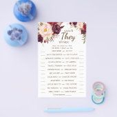 Zouden ze liever Marsala Flowers Shower Game Card? Flyer (Enkel)